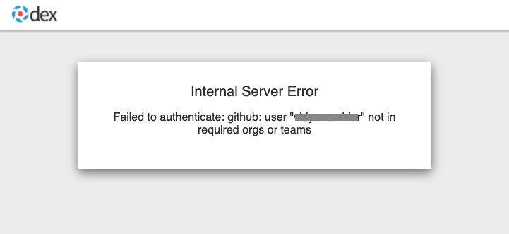 GitHub authentication error - user not in required org